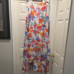Jessica London Multicolor Floral High Low Dress